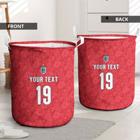 Custom World Football 2026 England Laundry Basket Three Lions Monogram Red Glory