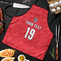 Custom World Football 2026 England Apron Three Lions Monogram Red Glory