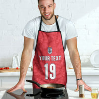 Custom World Football 2026 England Apron Three Lions Monogram Red Glory