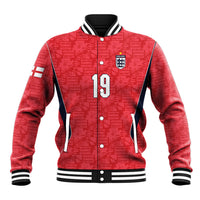 Custom World Football 2026 England Baseball Jacket Three Lions Monogram Red Glory