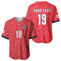 Custom World Football 2026 England Baseball Jersey Three Lions Monogram Red Glory