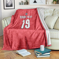 Custom World Football 2026 England Blanket Three Lions Monogram Red Glory