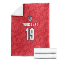 Custom World Football 2026 England Blanket Three Lions Monogram Red Glory