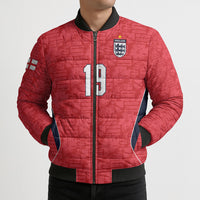 Custom World Football 2026 England Bomber Puffer Jacket Three Lions Monogram Red Glory