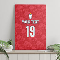 Custom World Football 2026 England Canvas Wall Art Three Lions Monogram Red Glory