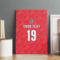 Custom World Football 2026 England Canvas Wall Art Three Lions Monogram Red Glory