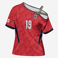 Custom World Football 2026 England Cross Shoulder Shirt Three Lions Monogram Red Glory