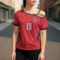Custom World Football 2026 England Cross Shoulder Shirt Three Lions Monogram Red Glory