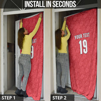 Custom World Football 2026 England Door Cover Three Lions Monogram Red Glory