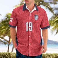 Custom World Football 2026 England Hawaiian Shirt Three Lions Monogram Red Glory