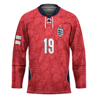Custom World Football 2026 England Hockey Jersey Three Lions Monogram Red Glory
