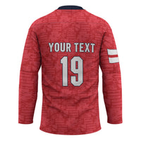 Custom World Football 2026 England Hockey Jersey Three Lions Monogram Red Glory