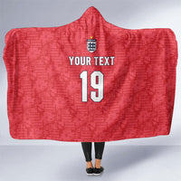 Custom World Football 2026 England Hooded Blanket Three Lions Monogram Red Glory