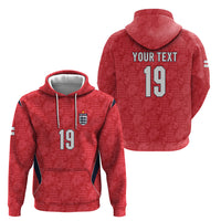 Custom World Football 2026 England Hoodie Three Lions Monogram Red Glory