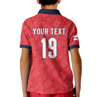 Custom World Football 2026 England Kid Polo Shirt Three Lions Monogram Red Glory