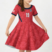Custom World Football 2026 England Kid Short Sleeve Dress Three Lions Monogram Red Glory