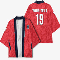 Custom World Football 2026 England Kimono Three Lions Monogram Red Glory