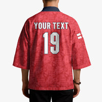 Custom World Football 2026 England Kimono Three Lions Monogram Red Glory