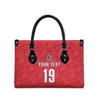 Custom World Football 2026 England Leather Bag Three Lions Monogram Red Glory