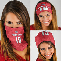 Custom World Football 2026 England Neck Gaiter Three Lions Monogram Red Glory