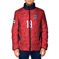 Custom World Football 2026 England Padded Jacket Three Lions Monogram Red Glory