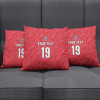 Custom World Football 2026 England Pillow Cover Three Lions Monogram Red Glory