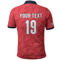 Custom World Football 2026 England Polo Shirt Three Lions Monogram Red Glory