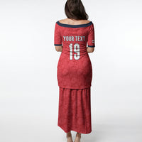 Custom World Football 2026 England Puletasi Three Lions Monogram Red Glory