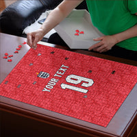 Custom World Football 2026 England Puzzle Three Lions Monogram Red Glory
