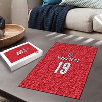 Custom World Football 2026 England Puzzle Three Lions Monogram Red Glory