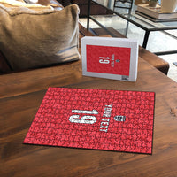Custom World Football 2026 England Puzzle Three Lions Monogram Red Glory