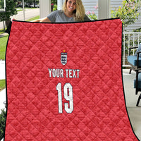 Custom World Football 2026 England Quilt Three Lions Monogram Red Glory