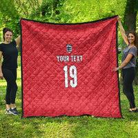 Custom World Football 2026 England Quilt Three Lions Monogram Red Glory