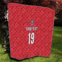 Custom World Football 2026 England Quilt Three Lions Monogram Red Glory