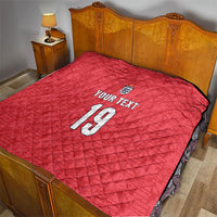 Custom World Football 2026 England Quilt Three Lions Monogram Red Glory
