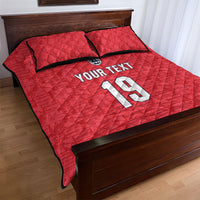 Custom World Football 2026 England Quilt Bed Set Three Lions Monogram Red Glory