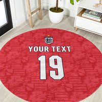 Custom World Football 2026 England Round Carpet Three Lions Monogram Red Glory