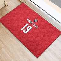 Custom World Football 2026 England Rubber Doormat Three Lions Monogram Red Glory