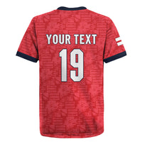 Custom World Football 2026 England Rugby Jersey Three Lions Monogram Red Glory
