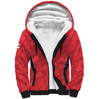 Custom World Football 2026 England Sherpa Hoodie Three Lions Monogram Red Glory