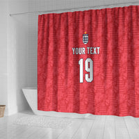 Custom World Football 2026 England Shower Curtain Three Lions Monogram Red Glory