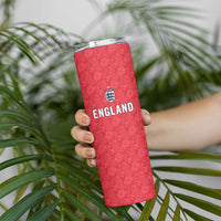 Custom World Football 2026 England Skinny Tumbler Three Lions Monogram Red Glory