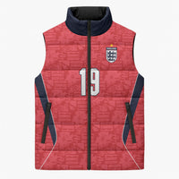 Custom World Football 2026 England Sleeveless Puffer Jacket Three Lions Monogram Red Glory