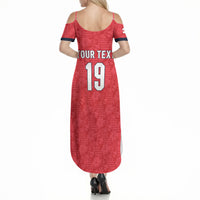 Custom World Football 2026 England Summer Maxi Dress Three Lions Monogram Red Glory