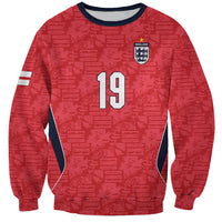 Custom World Football 2026 England Sweatshirt Three Lions Monogram Red Glory