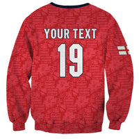 Custom World Football 2026 England Sweatshirt Three Lions Monogram Red Glory