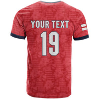 Custom World Football 2026 England T Shirt Three Lions Monogram Red Glory