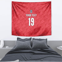Custom World Football 2026 England Tapestry Three Lions Monogram Red Glory