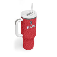 Custom World Football 2026 England Tumbler With Handle Three Lions Monogram Red Glory