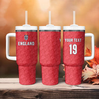 Custom World Football 2026 England Tumbler With Handle Three Lions Monogram Red Glory